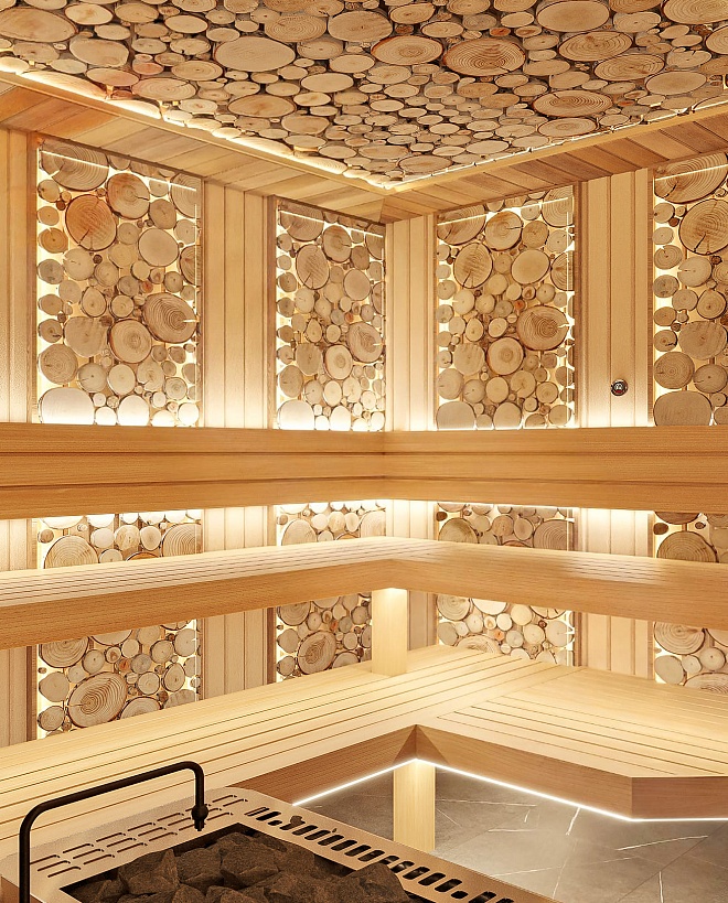 Сауна с печью Harvia в коттедже