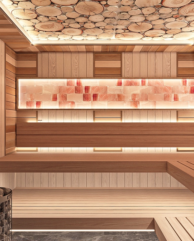 Современная парная с электрокаменкой